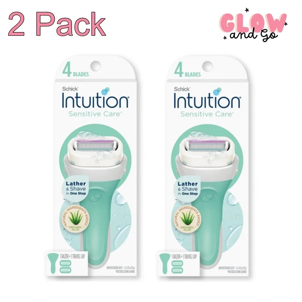 2 Pack - Schick Intuition Naturals Sensitive Care Razor Kit ( 3 for $20 Bundle)